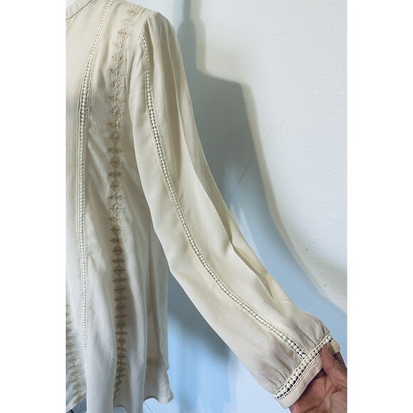 Blu Pepper Women Size S Long Sleeve Embroidered Tunic Dress Modest Minimalist - Picture 5 of 12